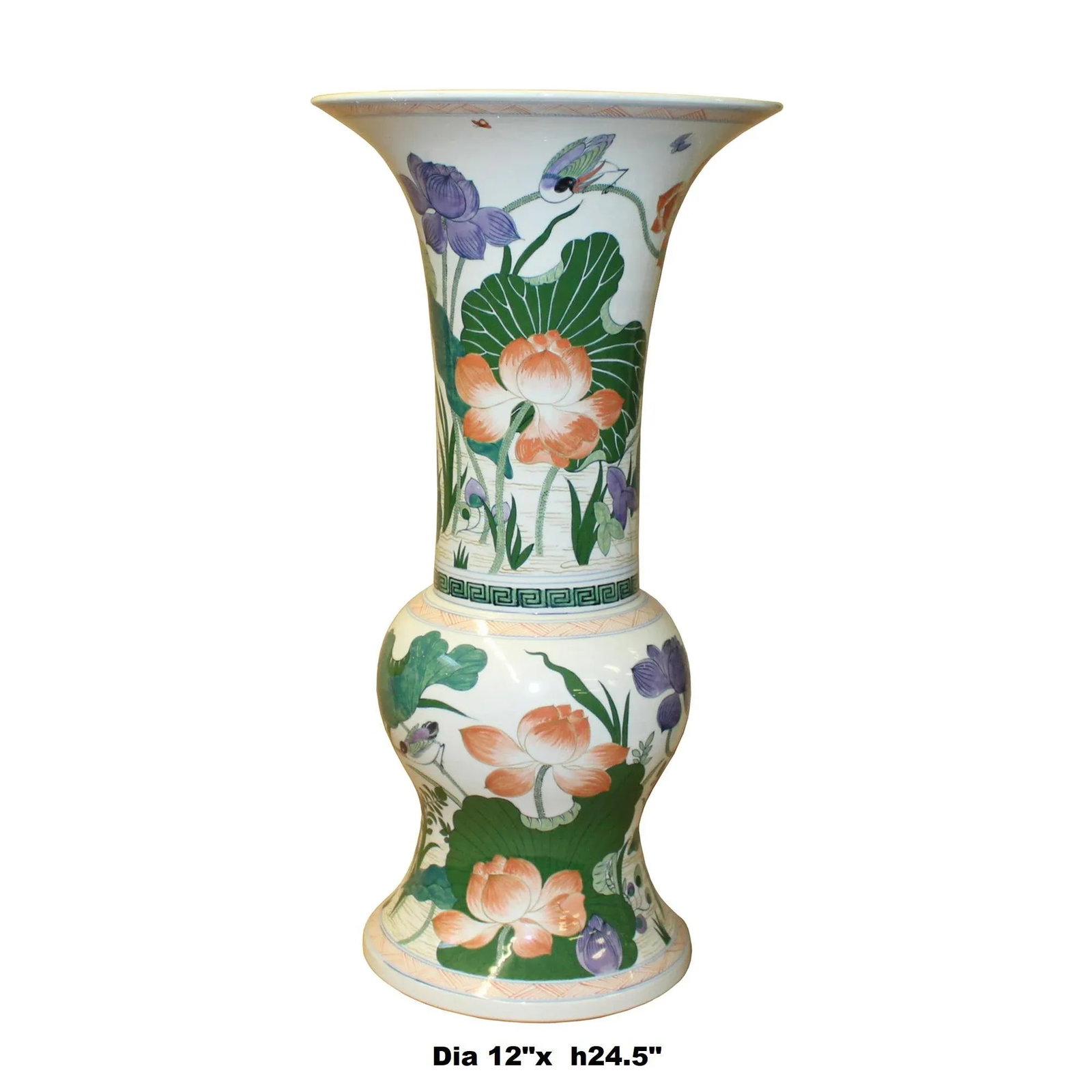 Chinese Handmade Porcelain Flower Tall Art Vase - 2