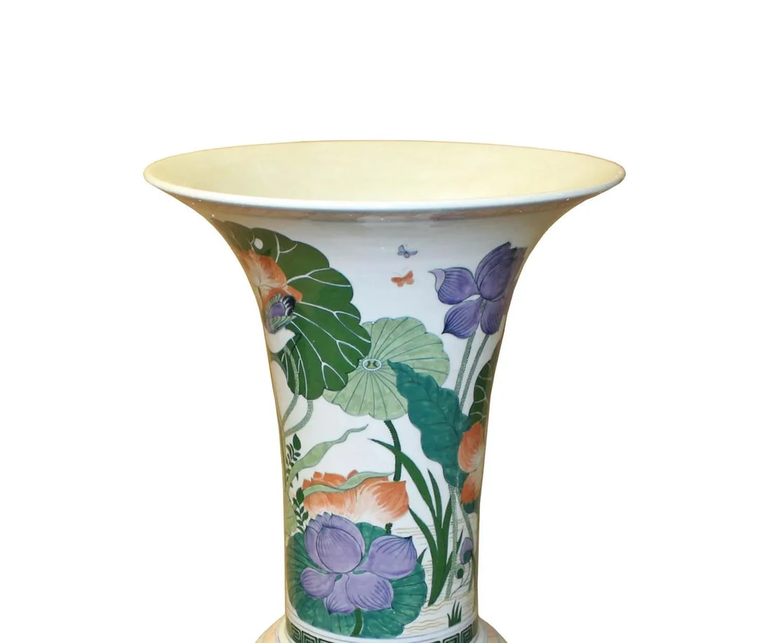 Chinese Handmade Porcelain Flower Tall Art Vase - 3