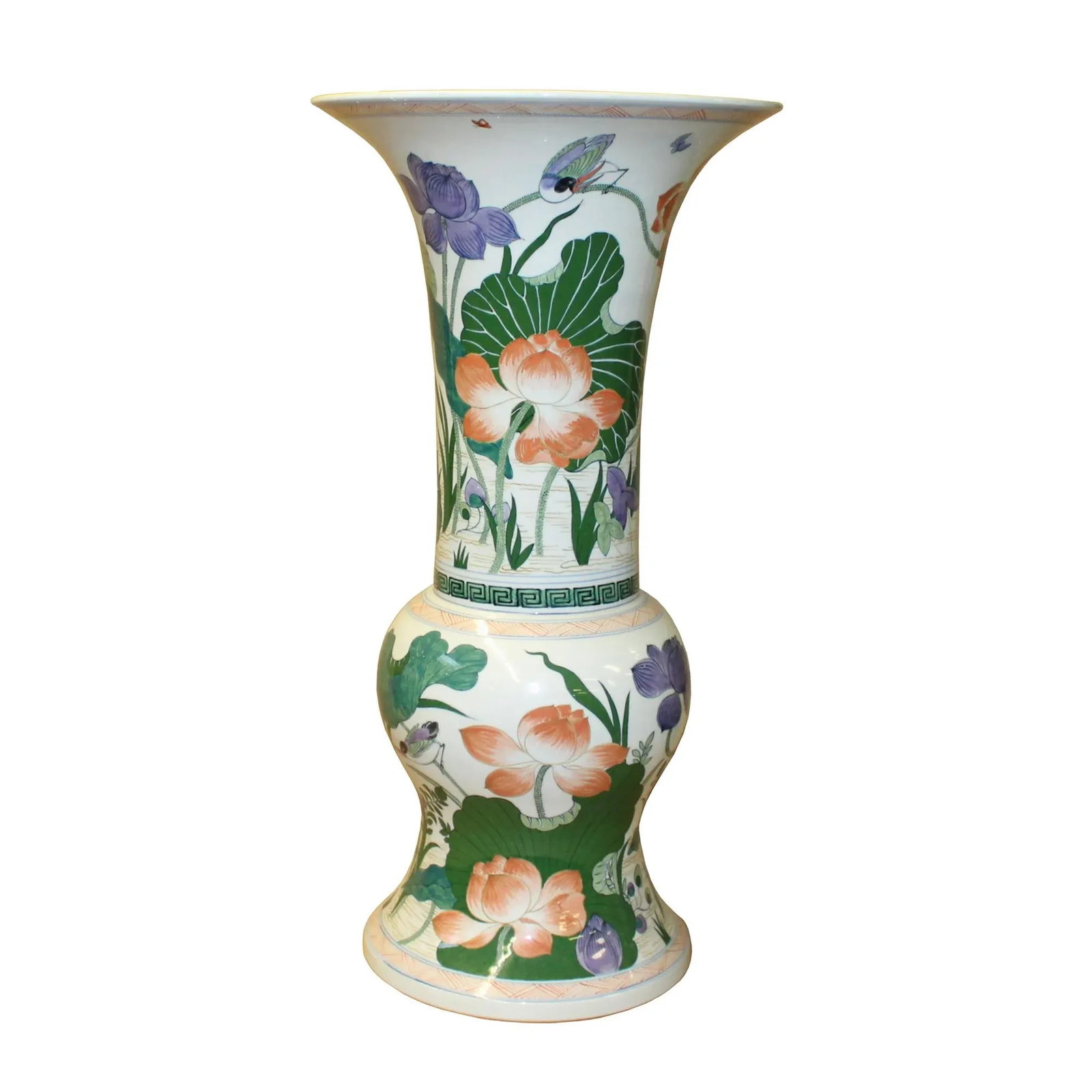 Chinese Handmade Porcelain Flower Tall Art Vase - 5