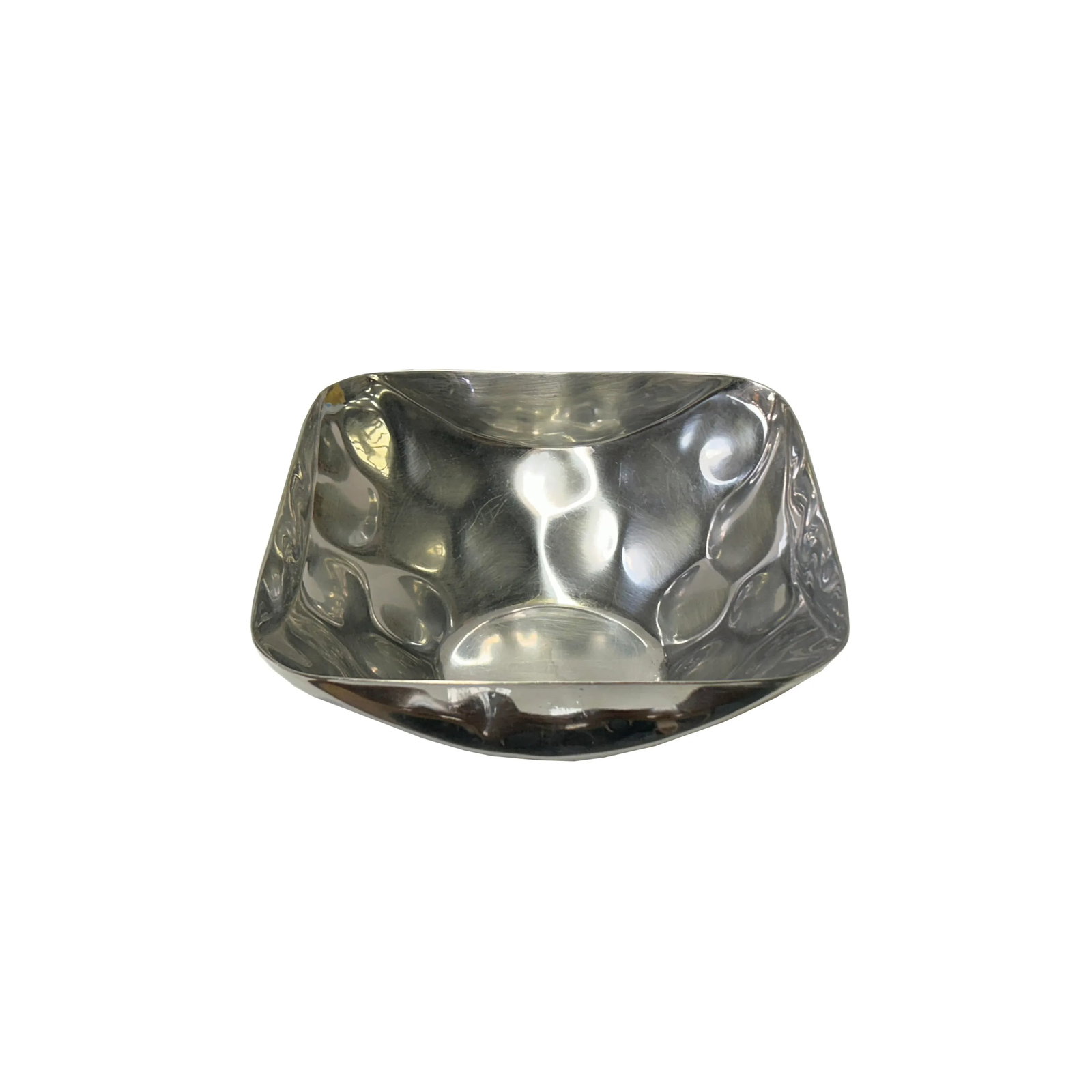 Artistic Hand Punch Marks Stainless Steel Square Display Serving Plate - 2