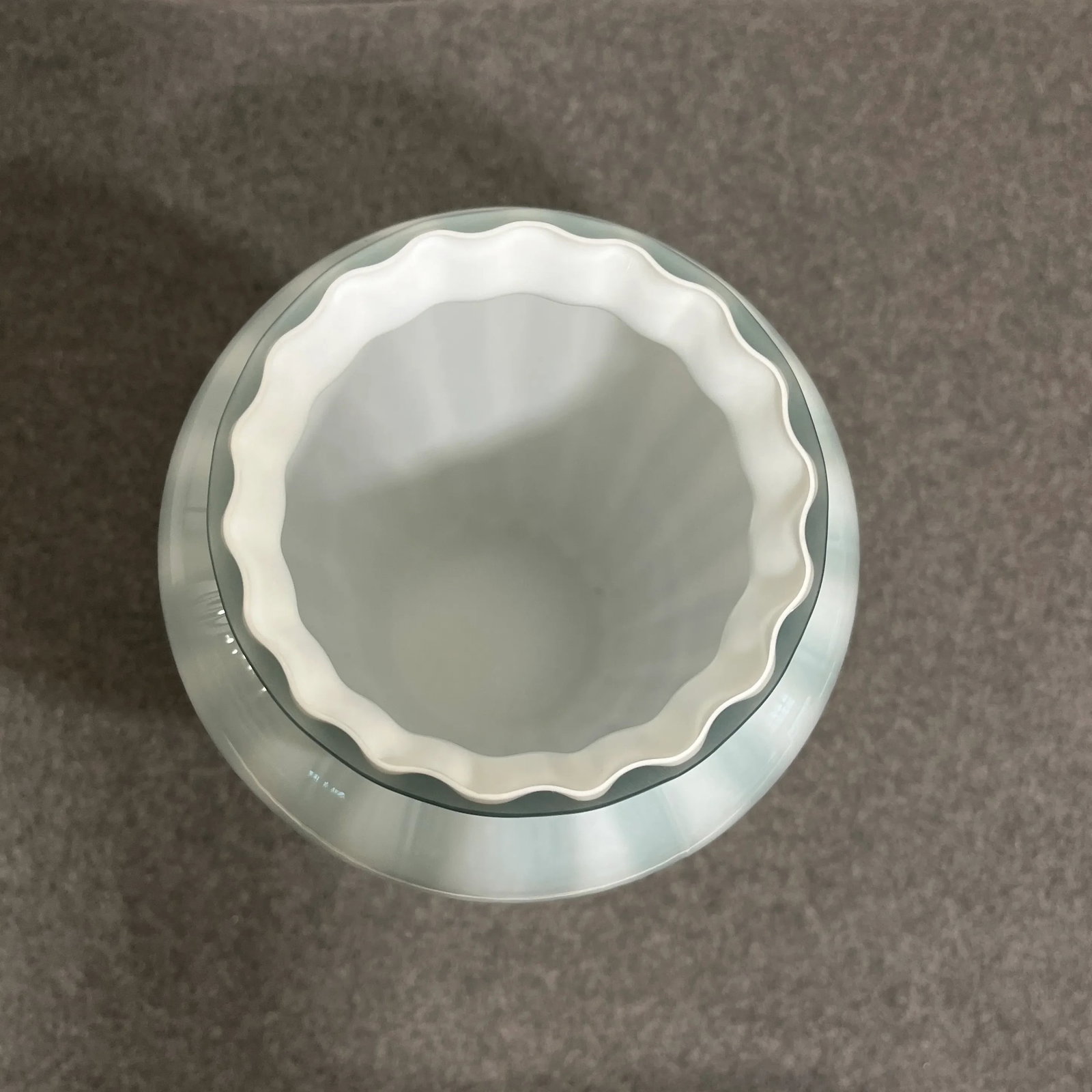 Mid 20th Century Fenton Federal Blue Overlay Rib Optic Vase - 5