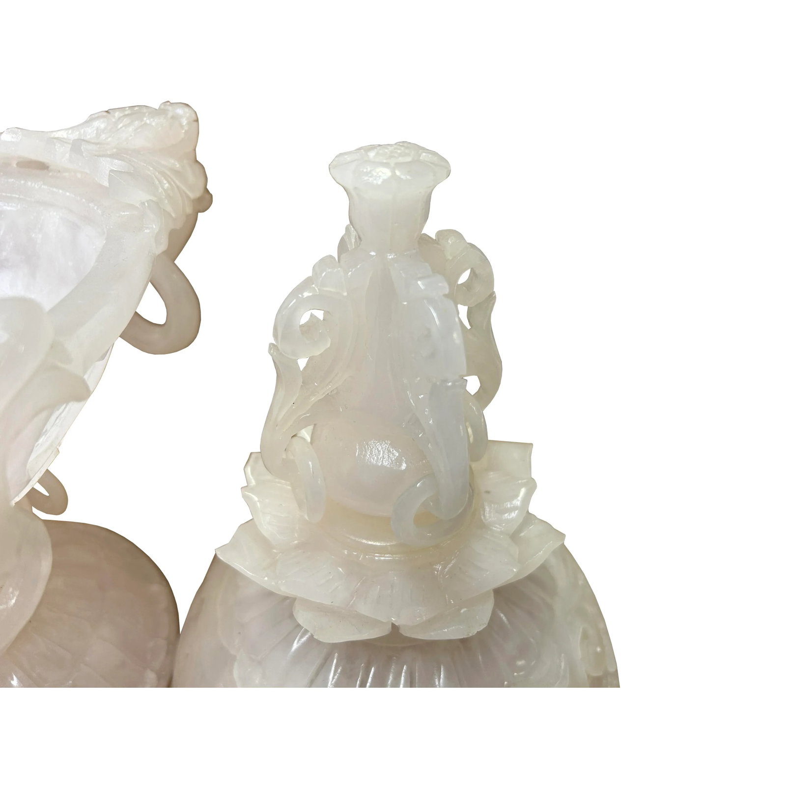 Chinese White Stone Carved Oriental Dragon Incense Burner Holder Display - 5