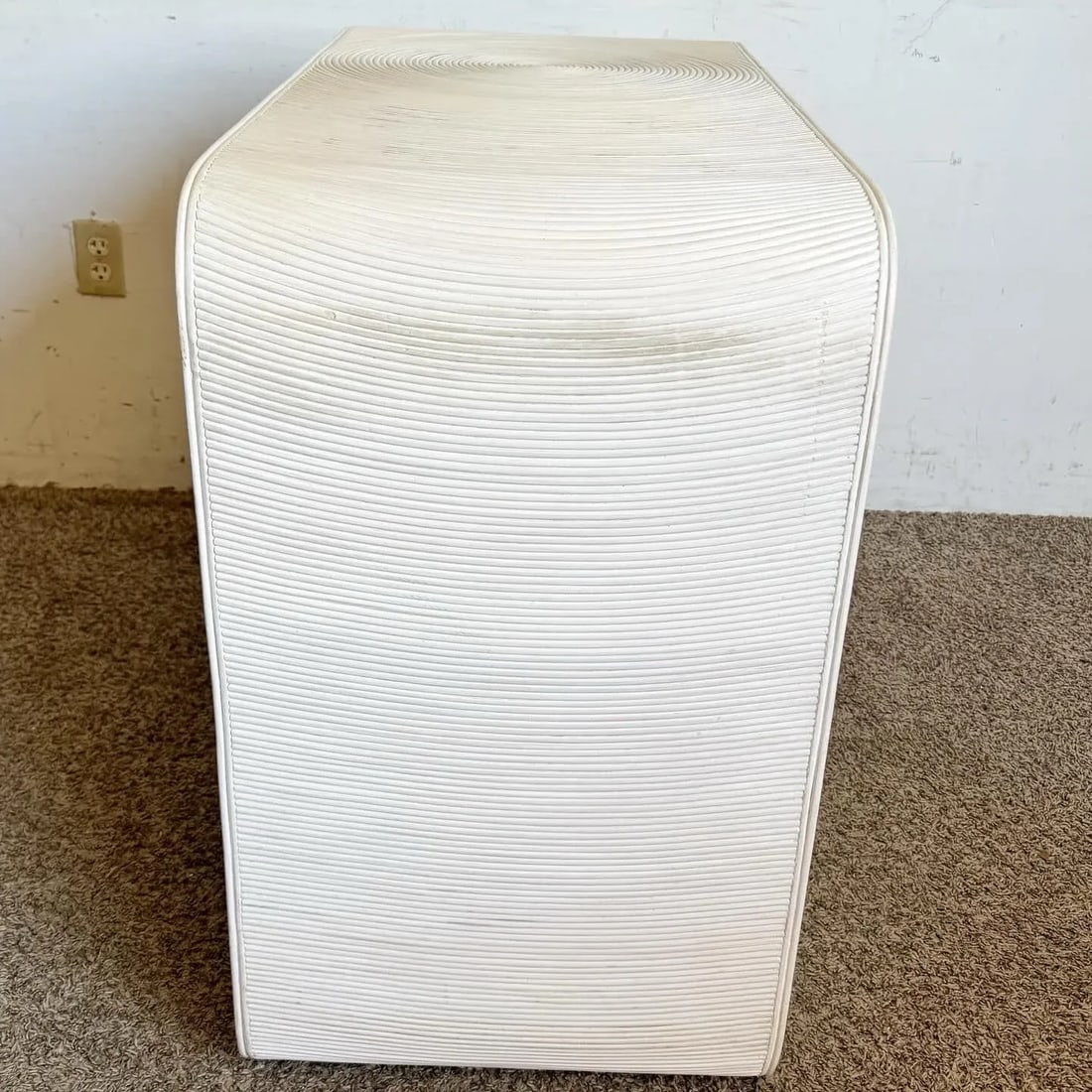 Boho Chic White Washed Swirl Pencil Reed Waterfall Chest of Drawers - 10