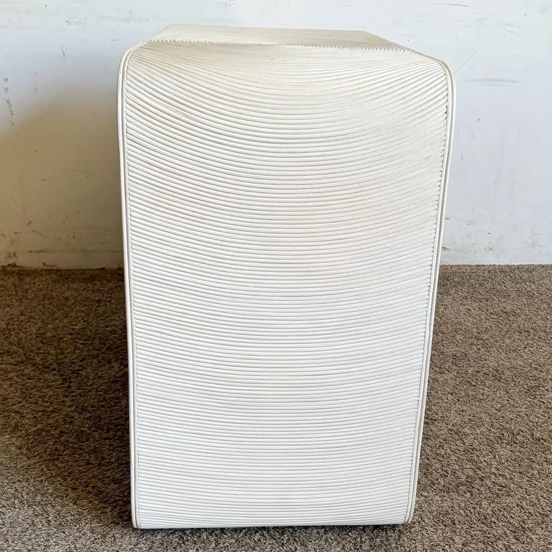 Boho Chic White Washed Swirl Pencil Reed Waterfall Chest of Drawers - 8