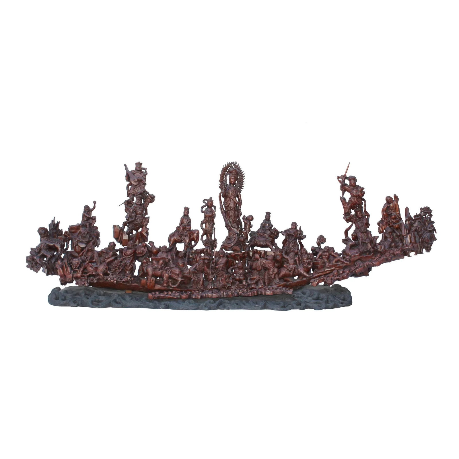 Heavenly Gathering Statue 18 Arhat Inviting Guanyin Bodhisattva for Wisdoms Lecture - 13