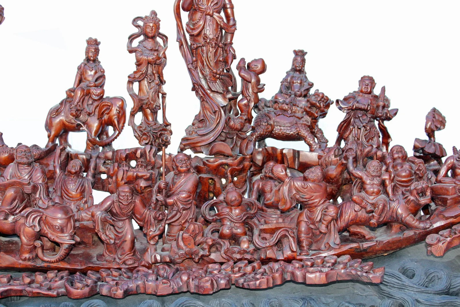 Heavenly Gathering Statue 18 Arhat Inviting Guanyin Bodhisattva for Wisdoms Lecture - 8