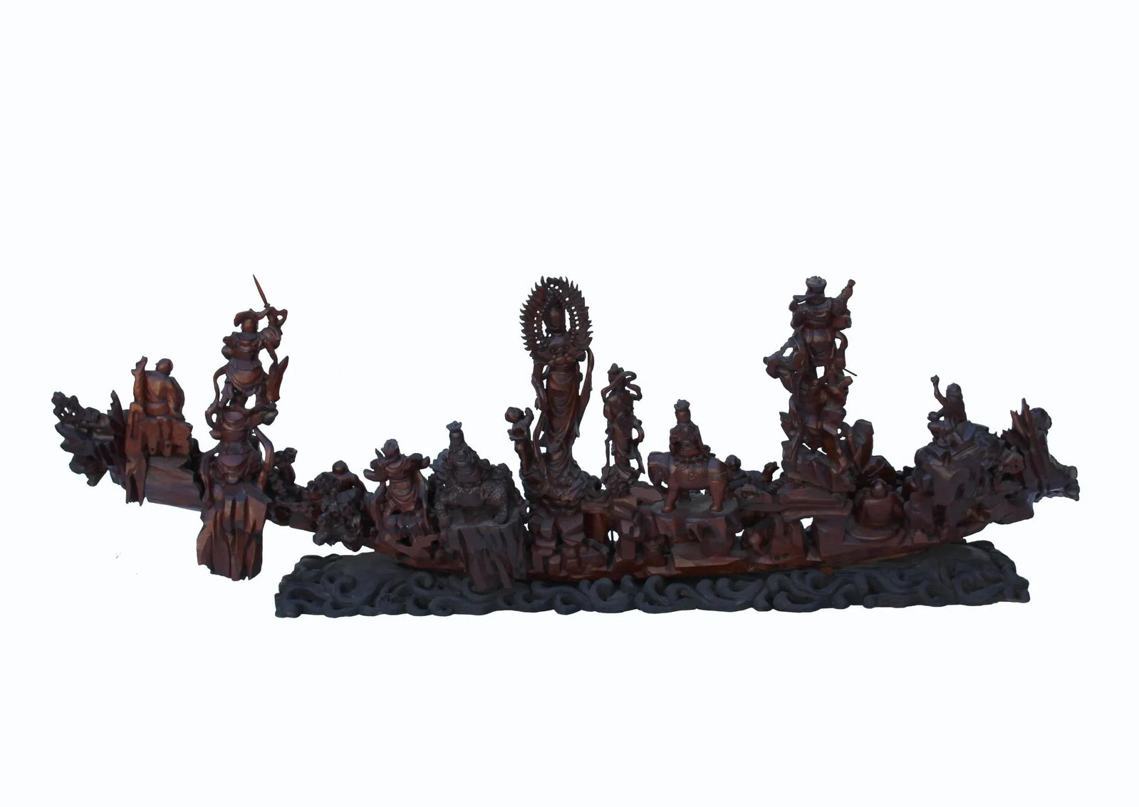 Heavenly Gathering Statue 18 Arhat Inviting Guanyin Bodhisattva for Wisdoms Lecture - 9