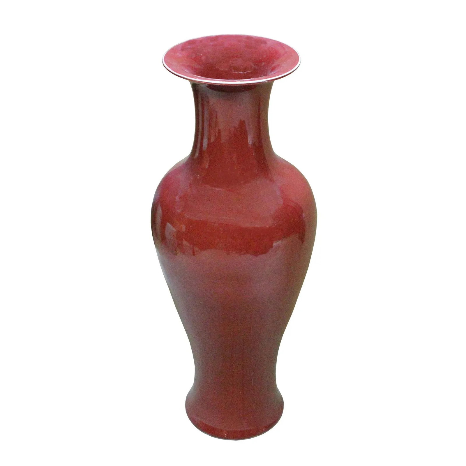 Burgundy Red Handmade Large Tall Slim Line Vase - 2