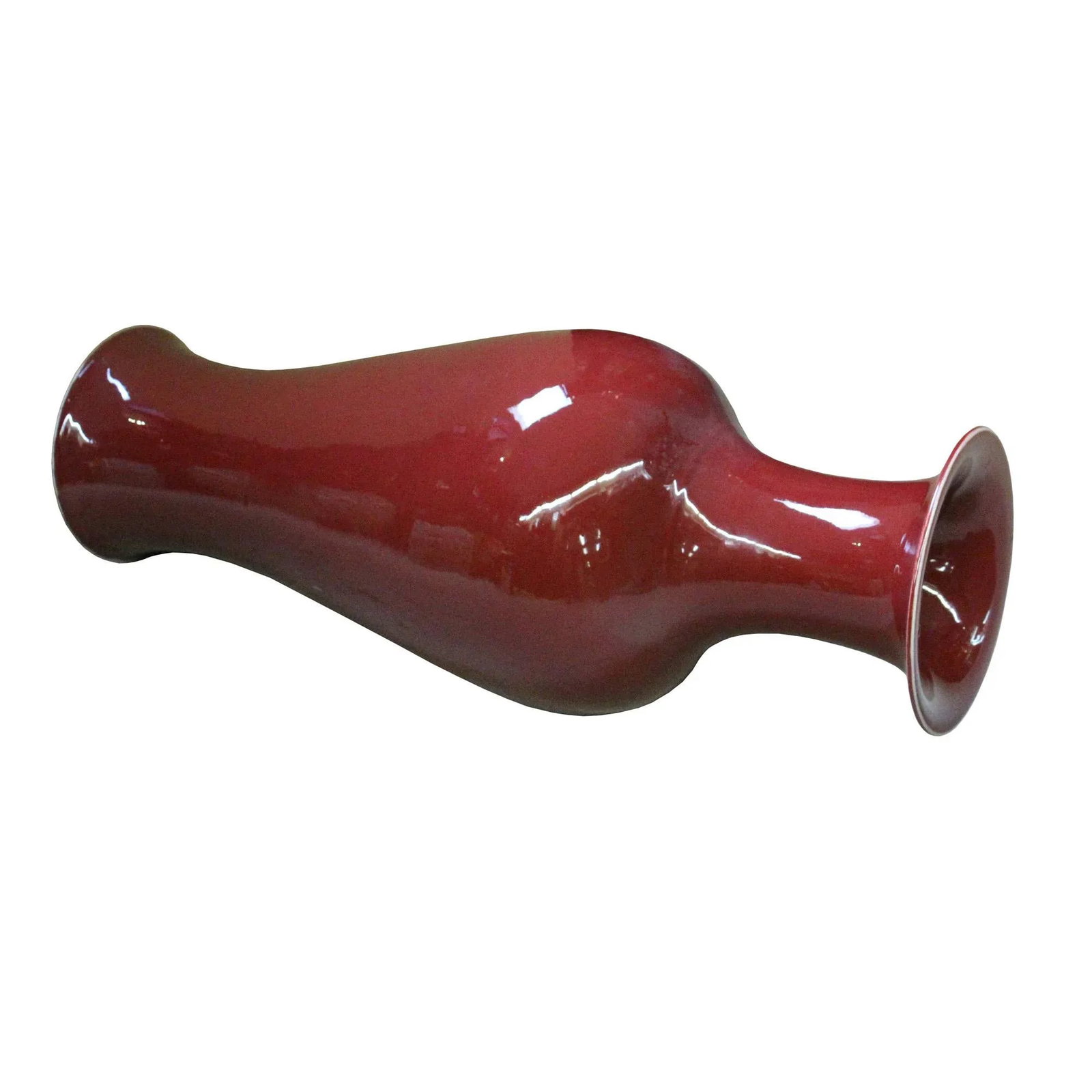 Burgundy Red Handmade Large Tall Slim Line Vase - 3
