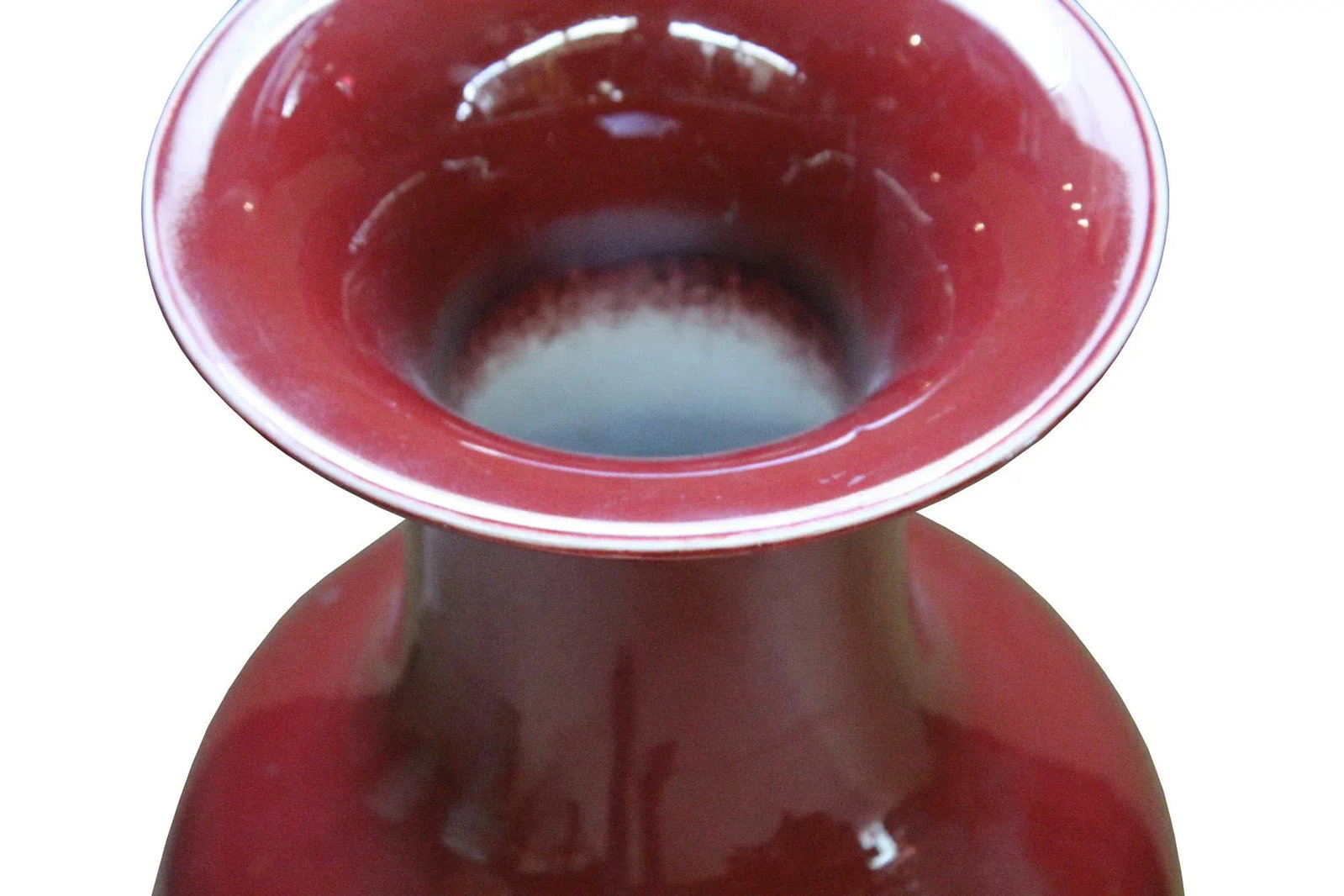 Burgundy Red Handmade Large Tall Slim Line Vase - 5