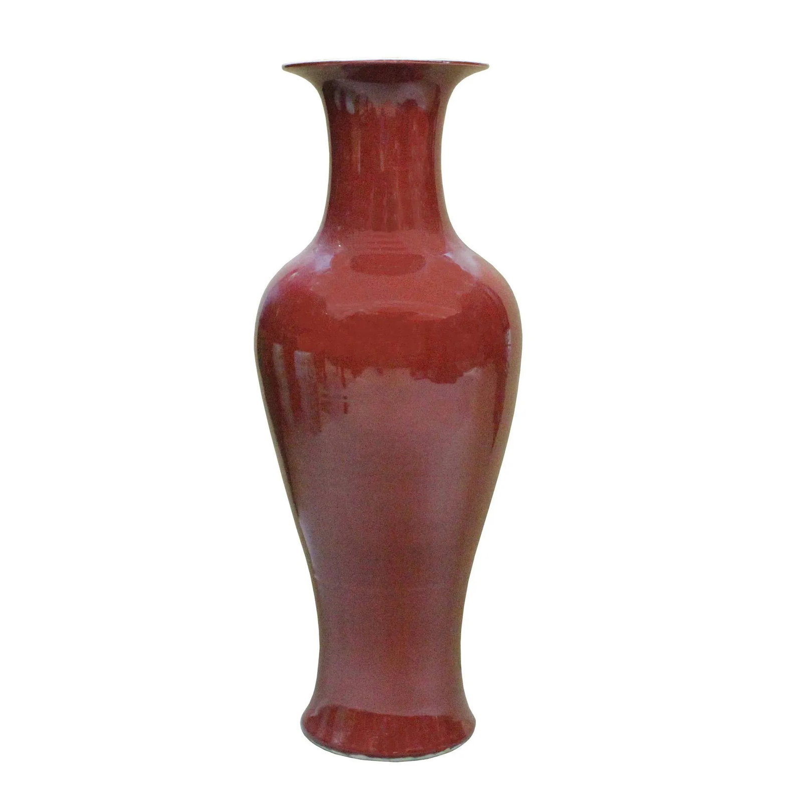 Burgundy Red Handmade Large Tall Slim Line Vase - 6