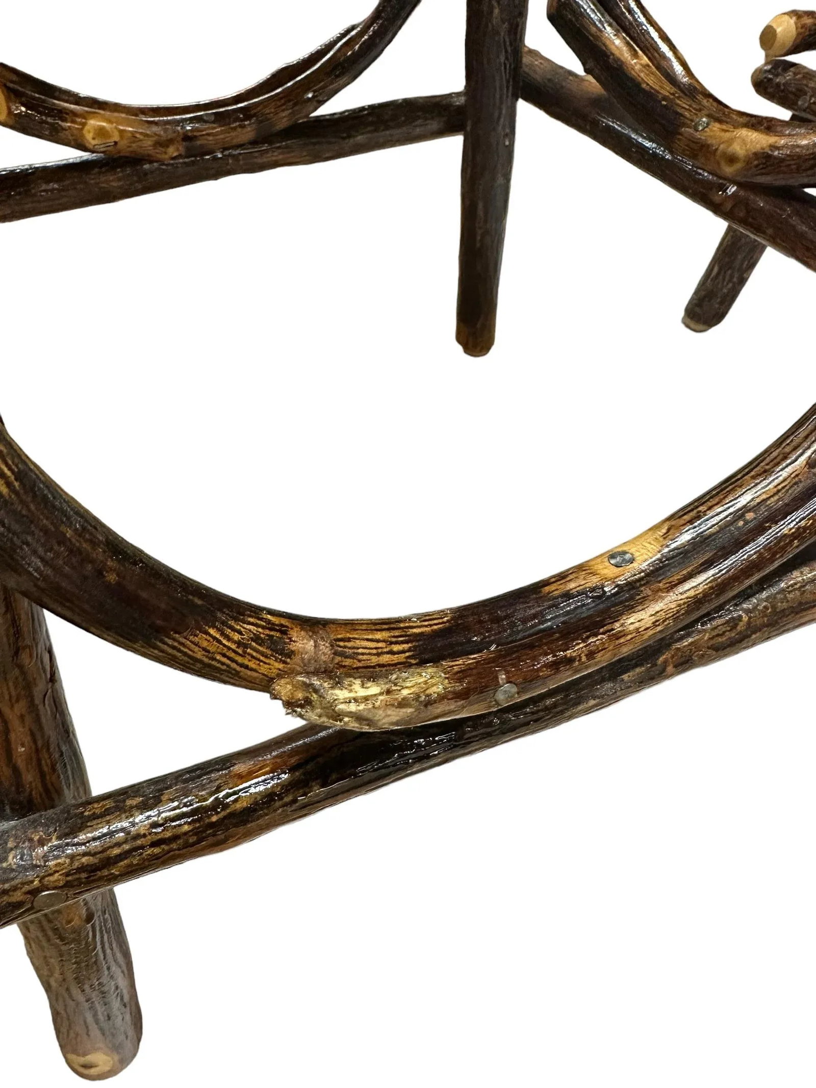Amish Folk Art Bentwood Hickory and Oak Hand Crafted Swivel Stools -a Pair - 10