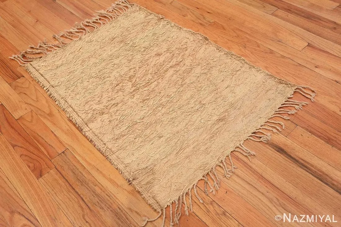 Nazmiyal Collection Vintage Solid Cream Color Moroccan Sisal Rug - 2