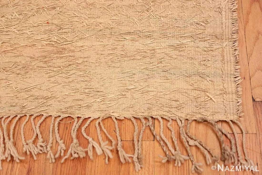 Nazmiyal Collection Vintage Solid Cream Color Moroccan Sisal Rug - 3