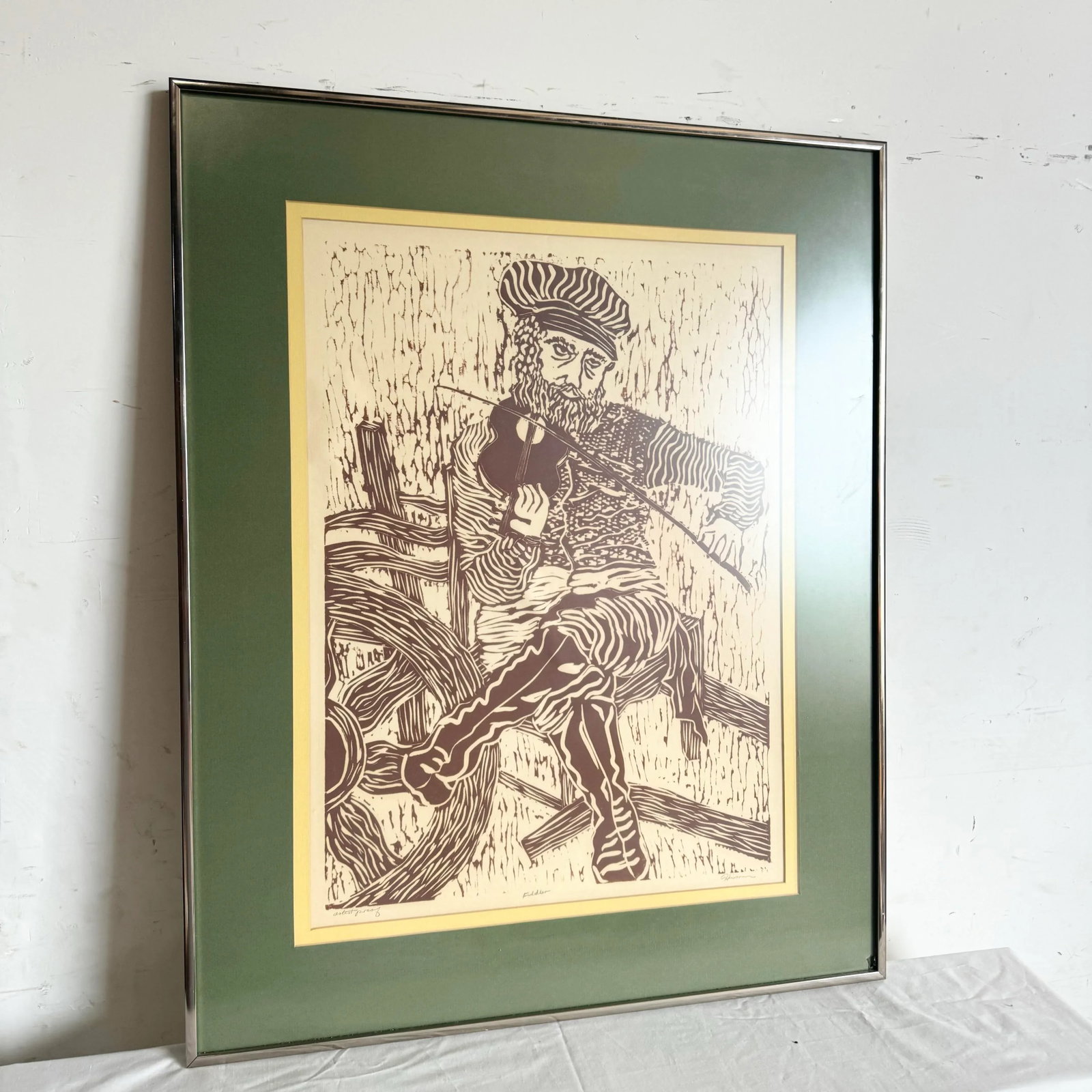 Framed and Signed Print "Fiddler" by Heisman - 2