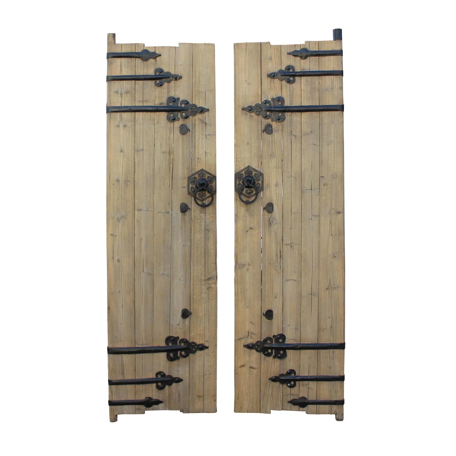 Chinese Vintage Iron Hardware Door Gate Wall Tall Panel - 2