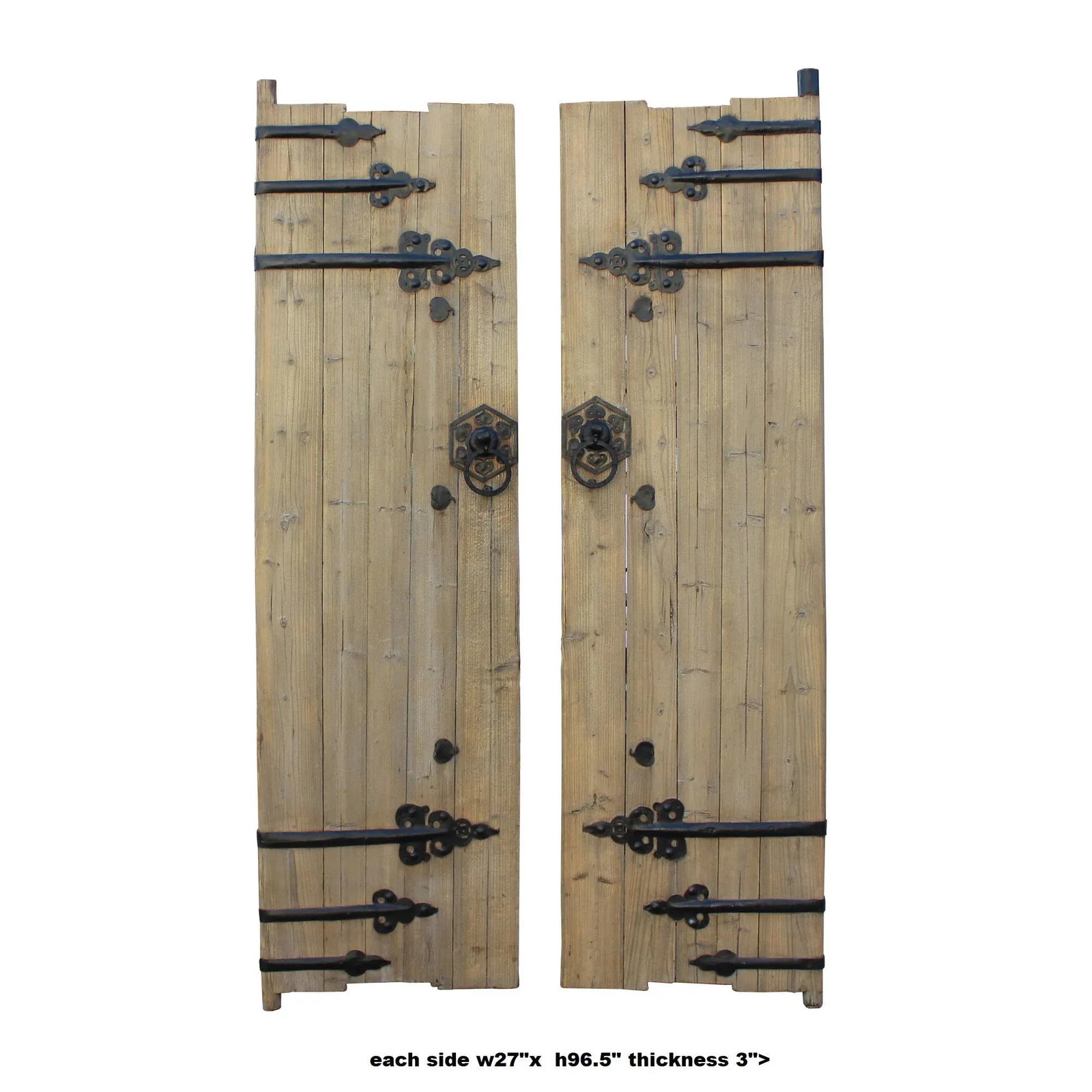 Chinese Vintage Iron Hardware Door Gate Wall Tall Panel - 8