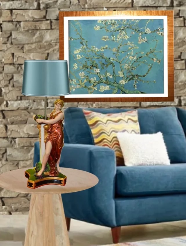 Mid-Century Grecian Women With Basket of Grapes Table Lamp - 10