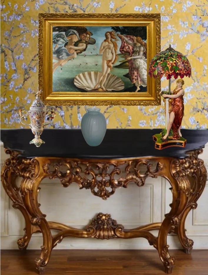 Mid-Century Grecian Women With Basket of Grapes Table Lamp - 4
