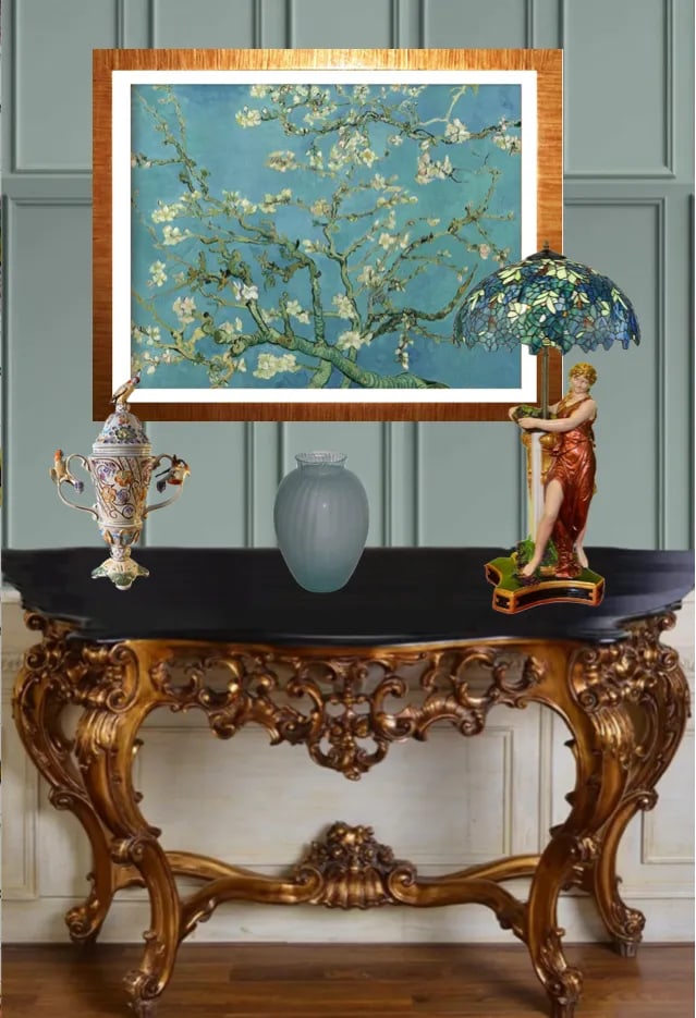 Mid-Century Grecian Women With Basket of Grapes Table Lamp - 6