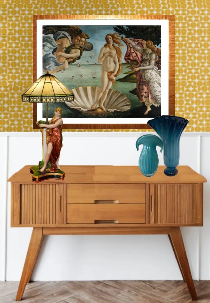 Mid-Century Grecian Women With Basket of Grapes Table Lamp - 8