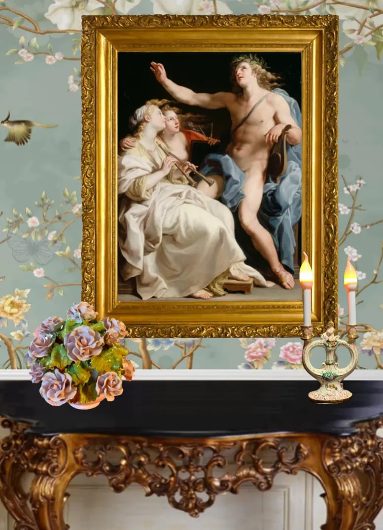 Mid-Century Capodimonte Candelabra Lamp- Cherub - 10