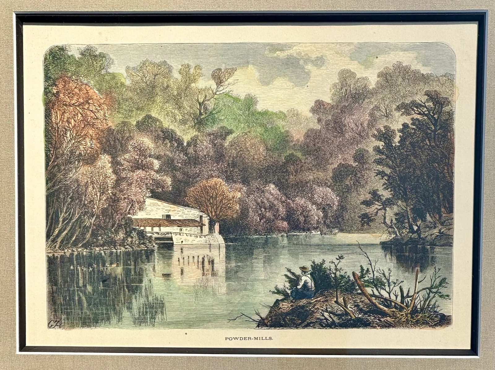 1871 Powder Mills on Brandywine, Delaware, Framed - 2