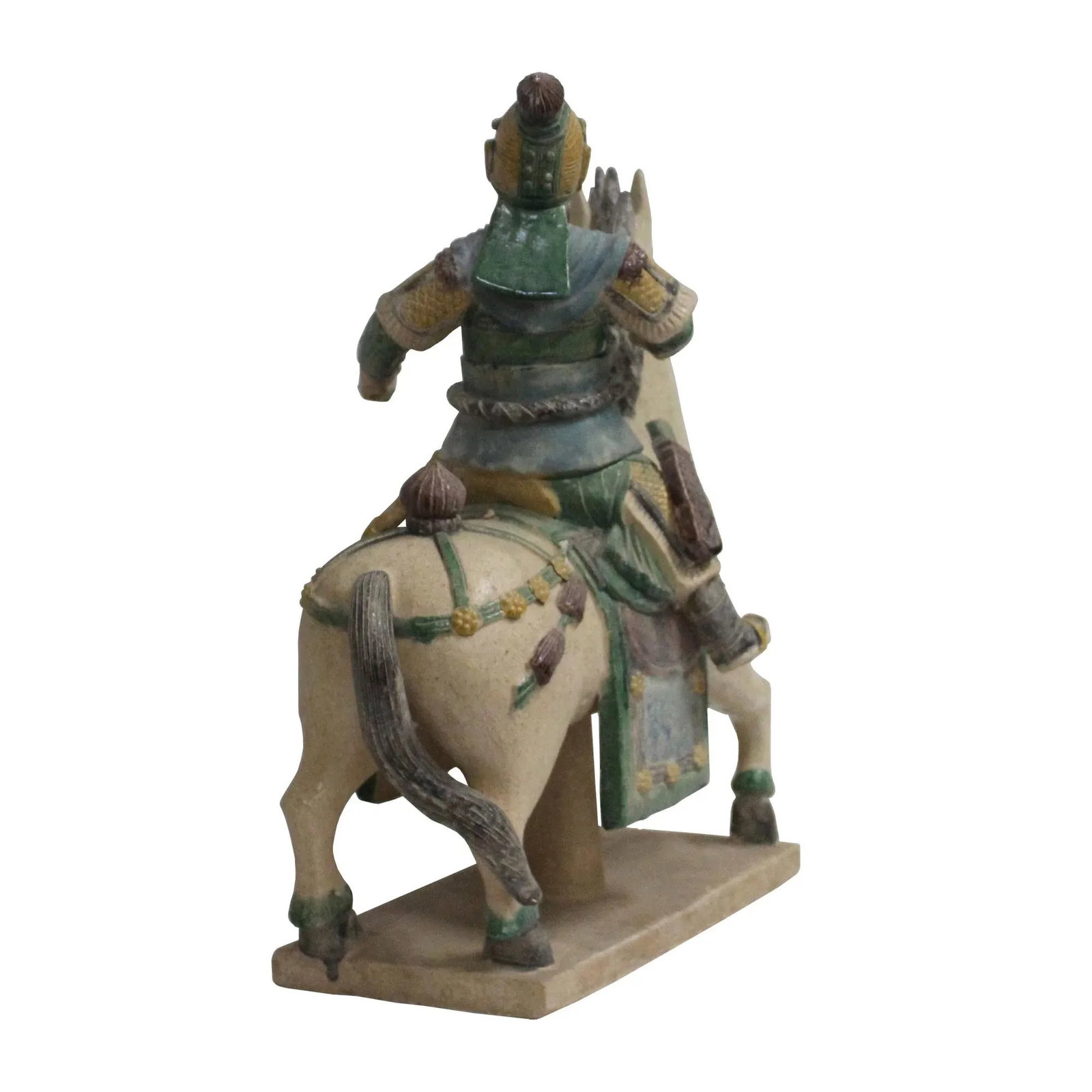 Chinese Handmade Ceramic Warrior on Horse Figure - 6