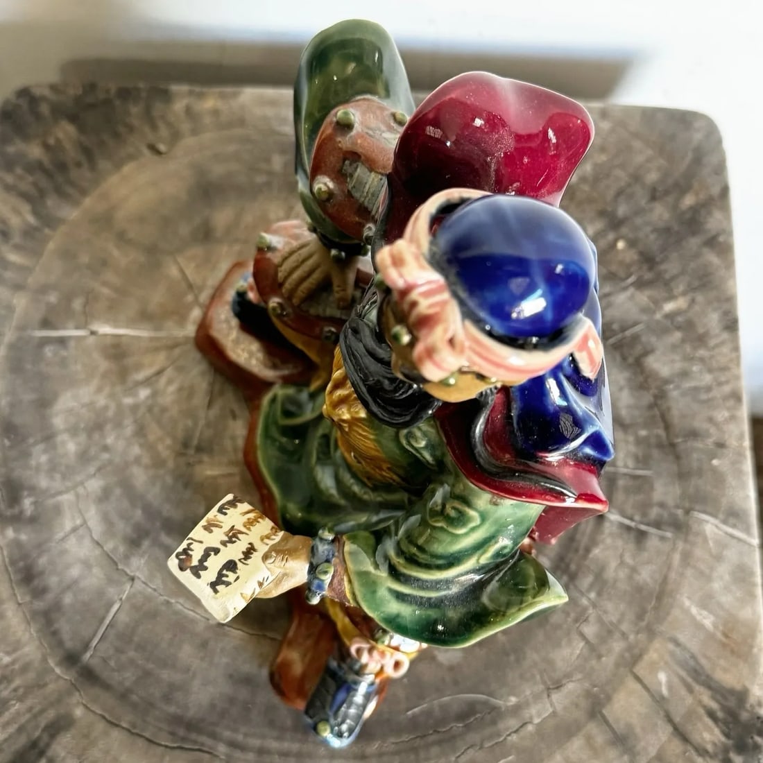 Vintage Hand Painted Guan Gong or Guan Yu Pottery Sculpture - 5
