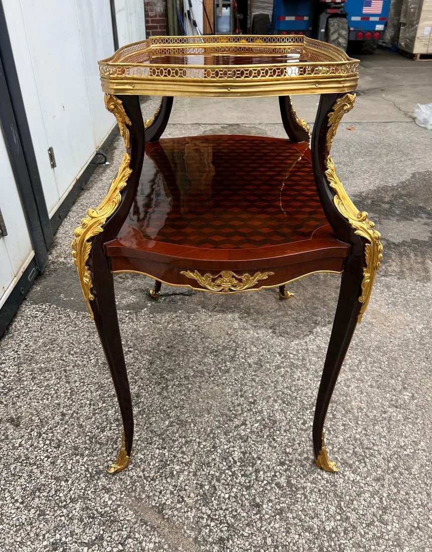 1960s Parquetry Two Tier Tea Table - 6