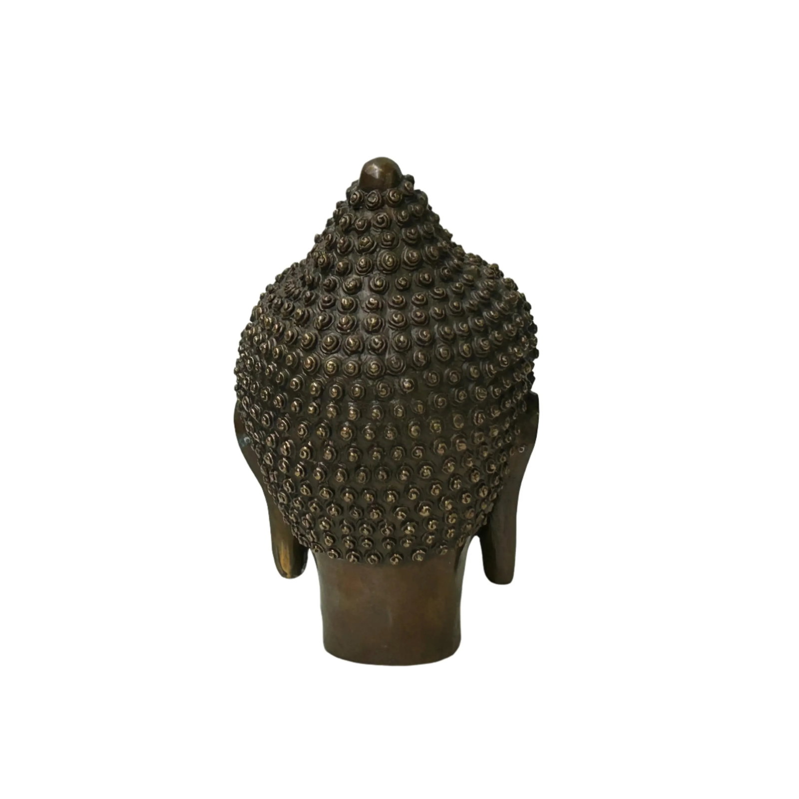 Vintage Chinese Brown Bronze Color Metal Shakyamuni Buddha Head Figure - 7