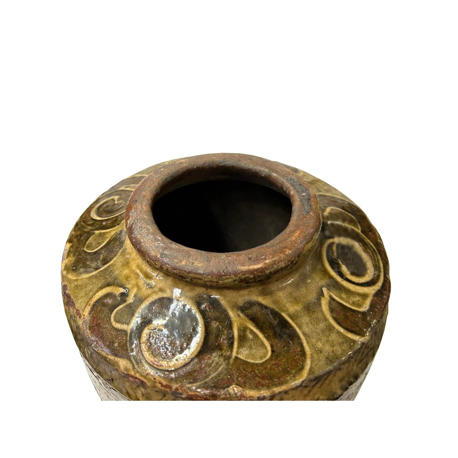Vintage Earthy Beige Brown Village Rural Pottery Ceramic Pot Vase - 7