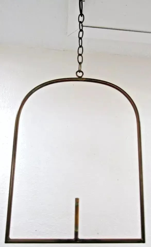 1970s Vintage Sculpture Large Paper Mache Bird on Hanging Brass Perch Attributed to Sergio Bustamant - 12