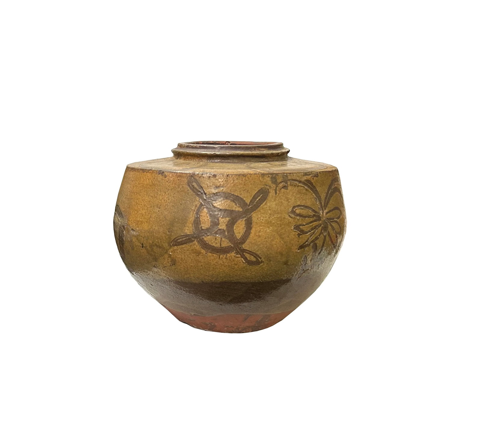 Vintage Earthy Beige Brown Village Rural Pottery Ceramic Pot Vase - 4