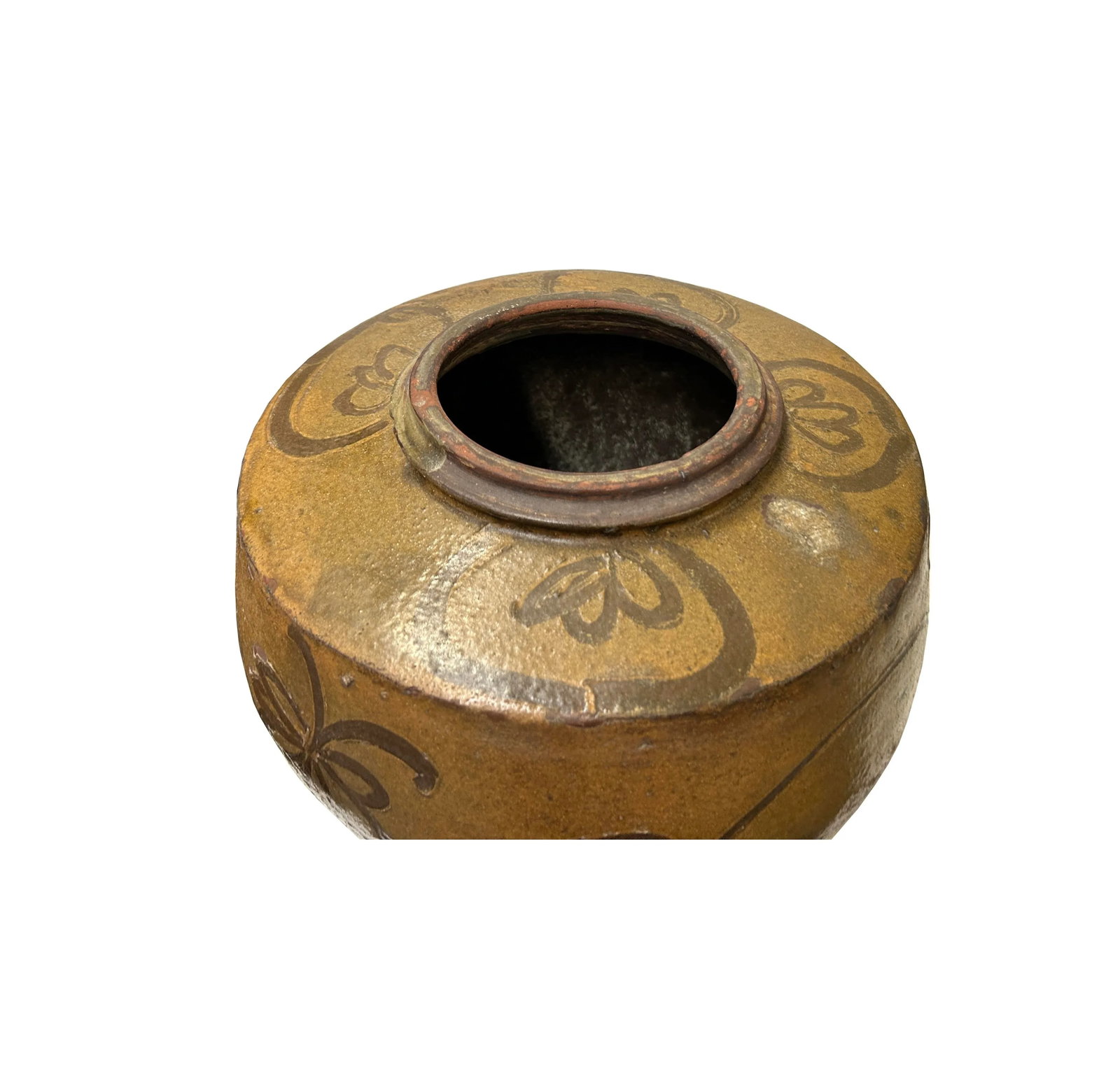 Vintage Earthy Beige Brown Village Rural Pottery Ceramic Pot Vase - 5