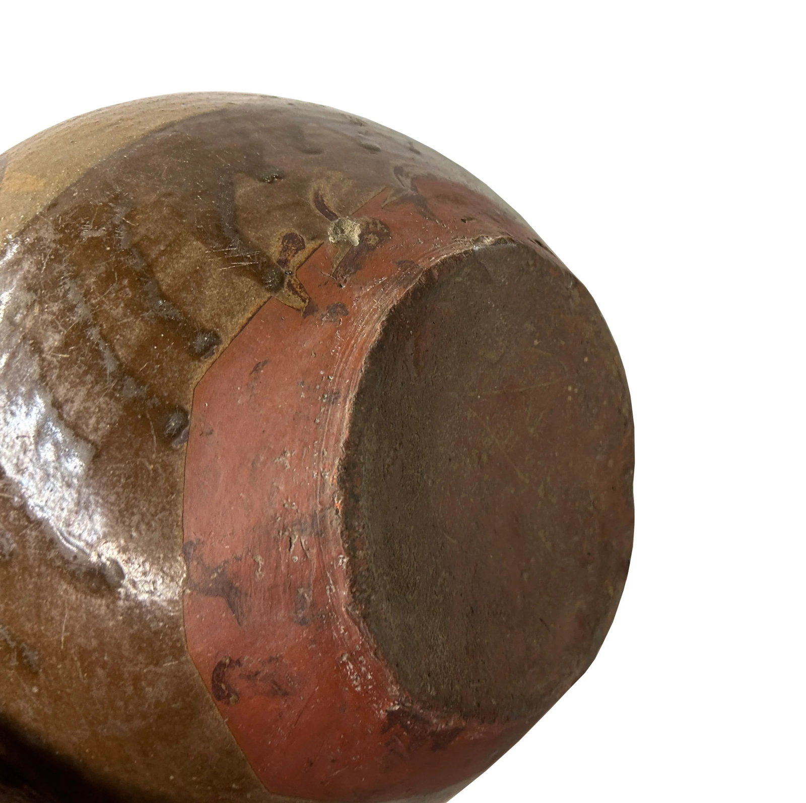 Vintage Earthy Beige Brown Village Rural Pottery Ceramic Pot Vase - 6