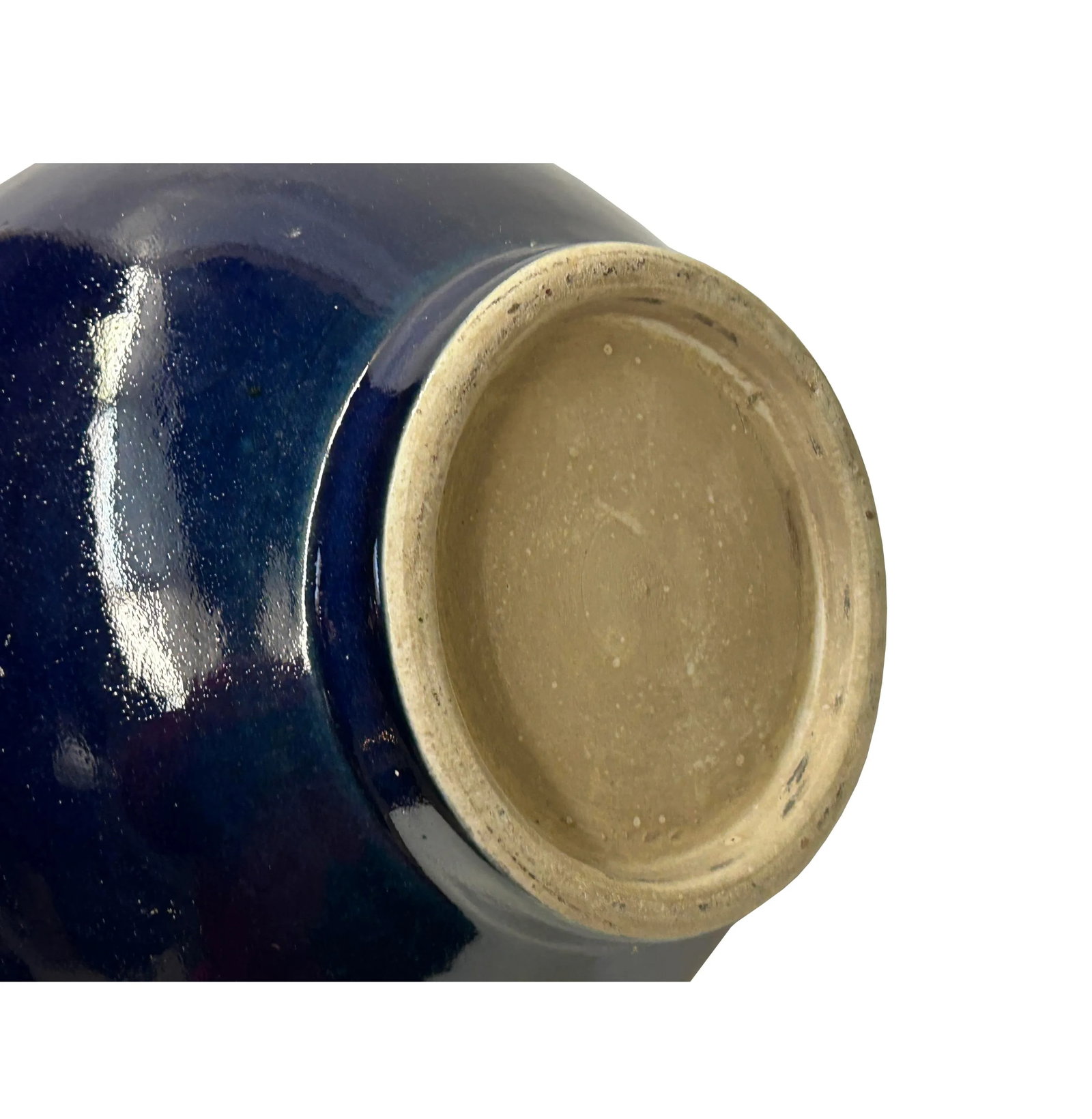 Vintage Dark Navy Blue Glaze Gourd Shape Pottery Ceramic Pot Vase - 5