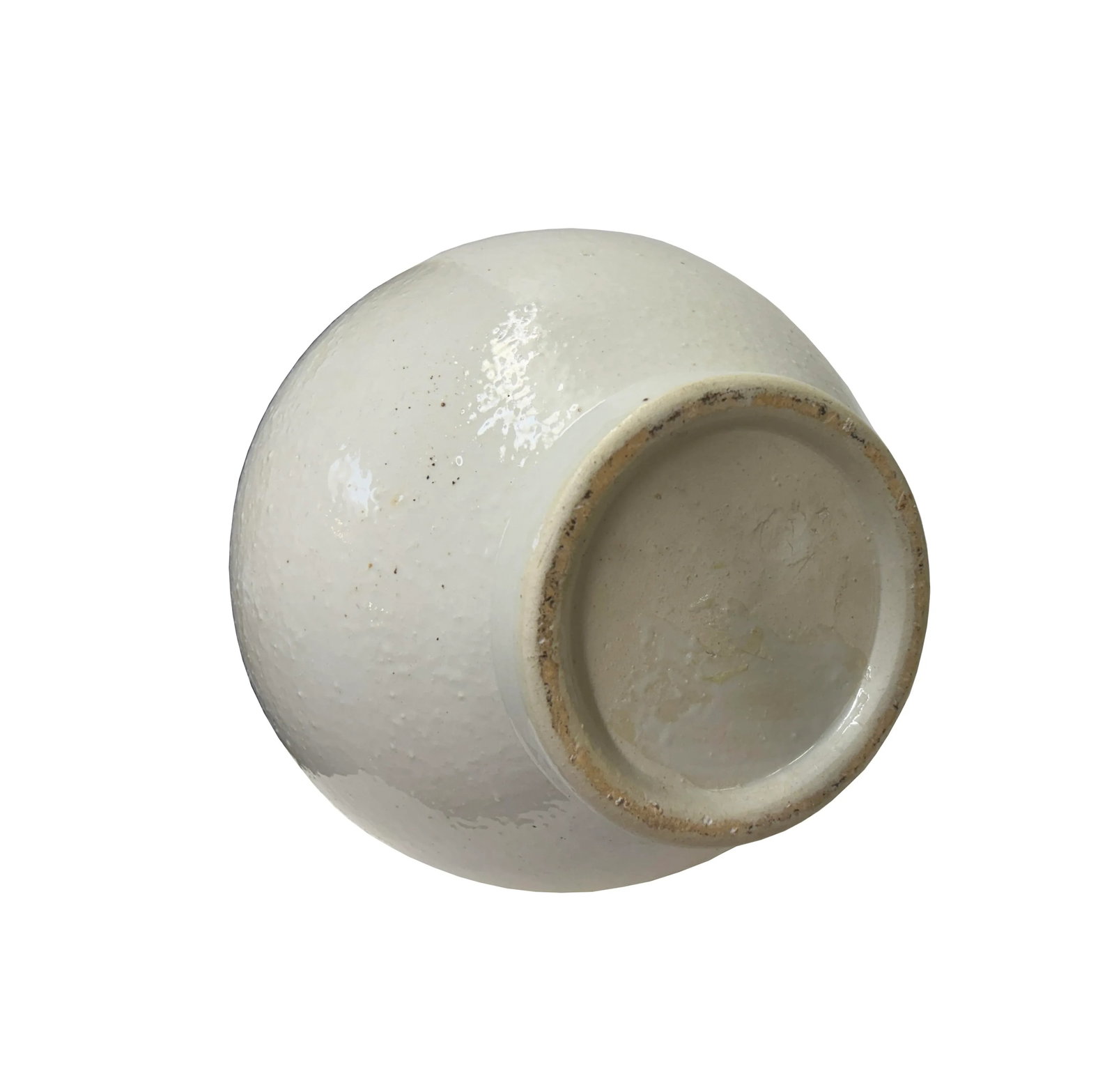 Vintage Off White Glaze Gourd Shape Pottery Ceramic Pot Vase - 3