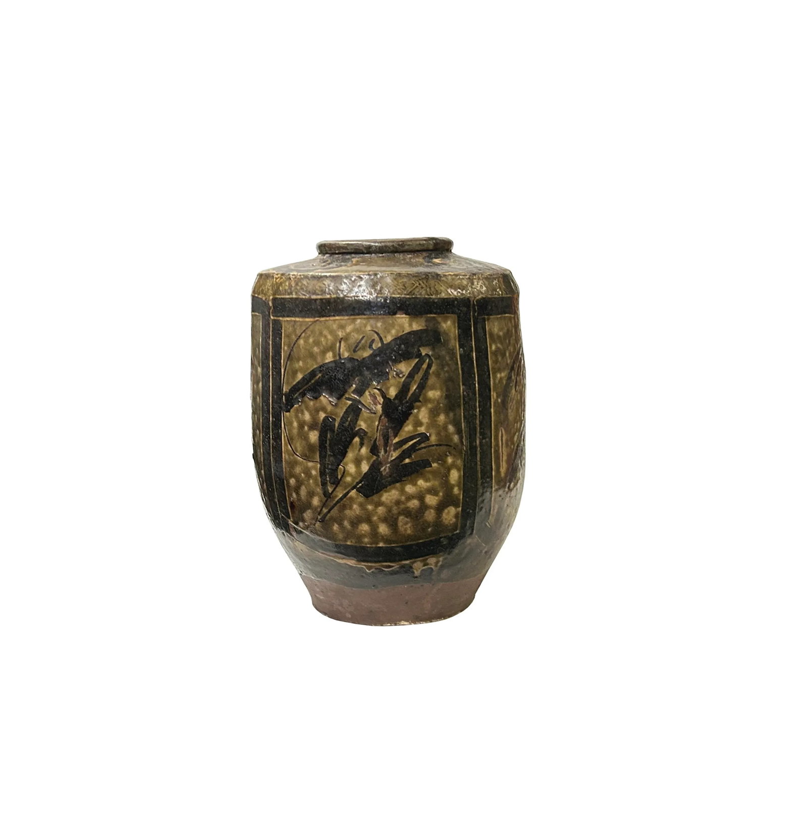 Vintage Earthy Beige Brown Village Rural Pottery Ceramic Pot Vase - 4