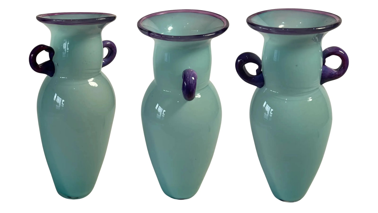 Art Glass Vases a Pair - 8