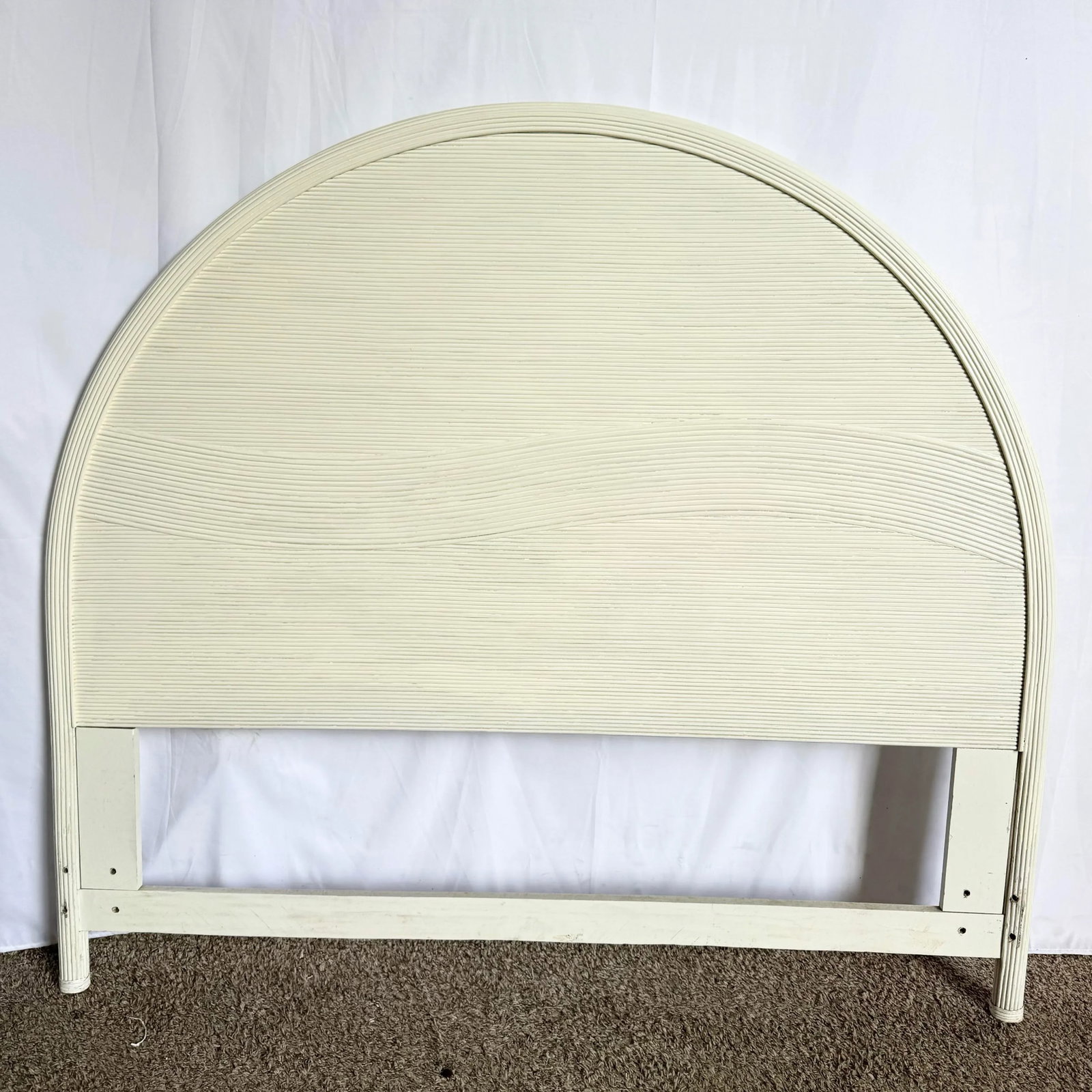 Coastal White Wave Pencil Reed Queen Size Headboard - 2