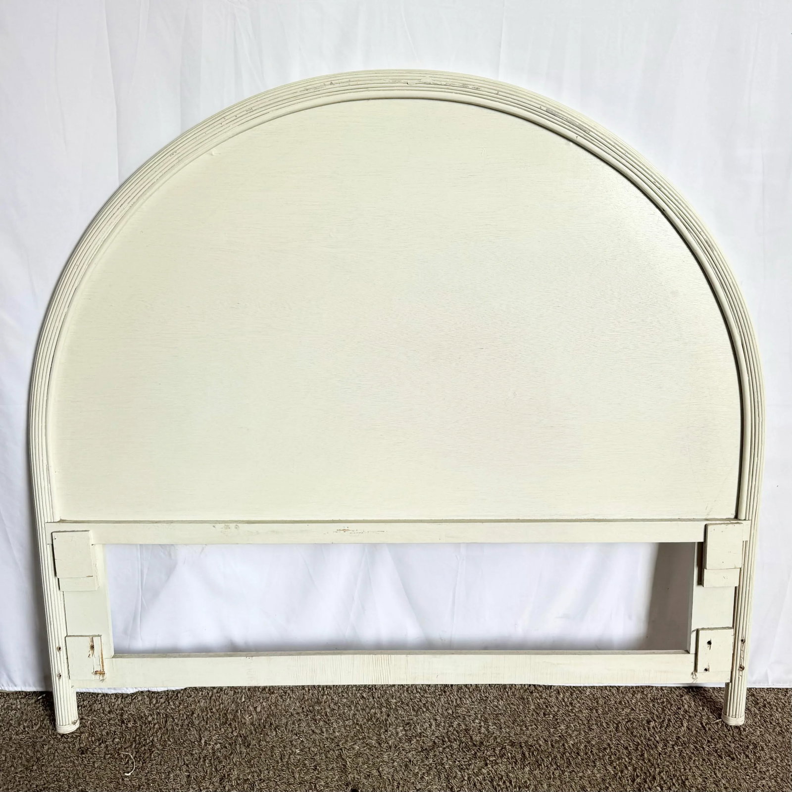 Coastal White Wave Pencil Reed Queen Size Headboard - 3