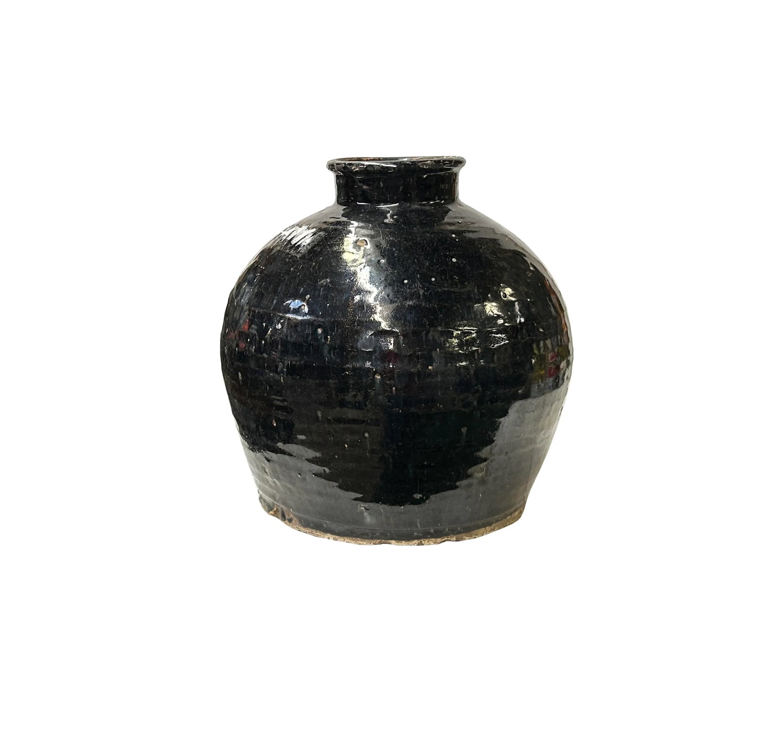 Vintage Earthy Rustic Black Village Rural Pottery Ceramic Pot Vase - 4