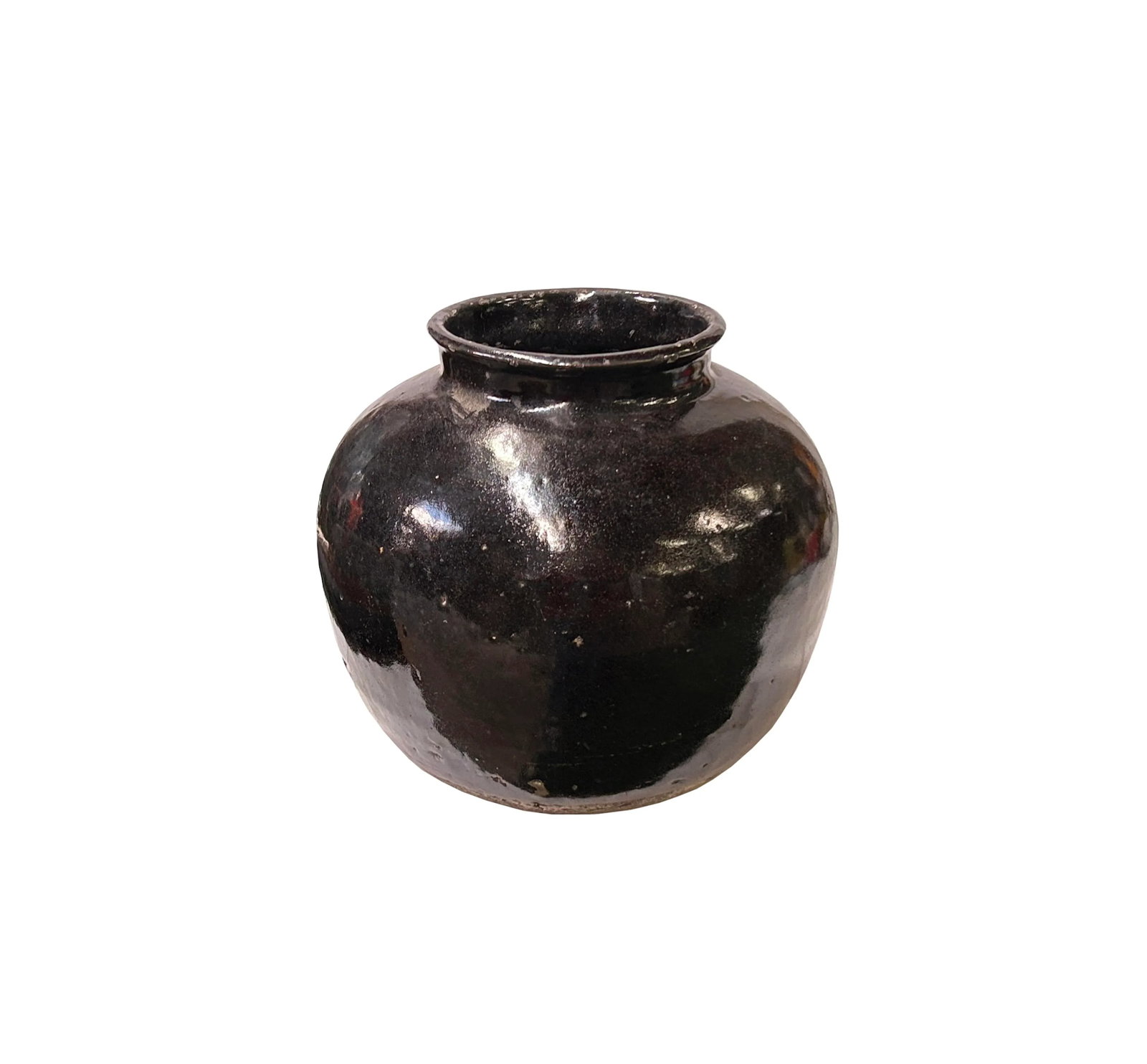 Vintage Earthy Rustic Black Village Rural Pottery Ceramic Pot Vase - 5