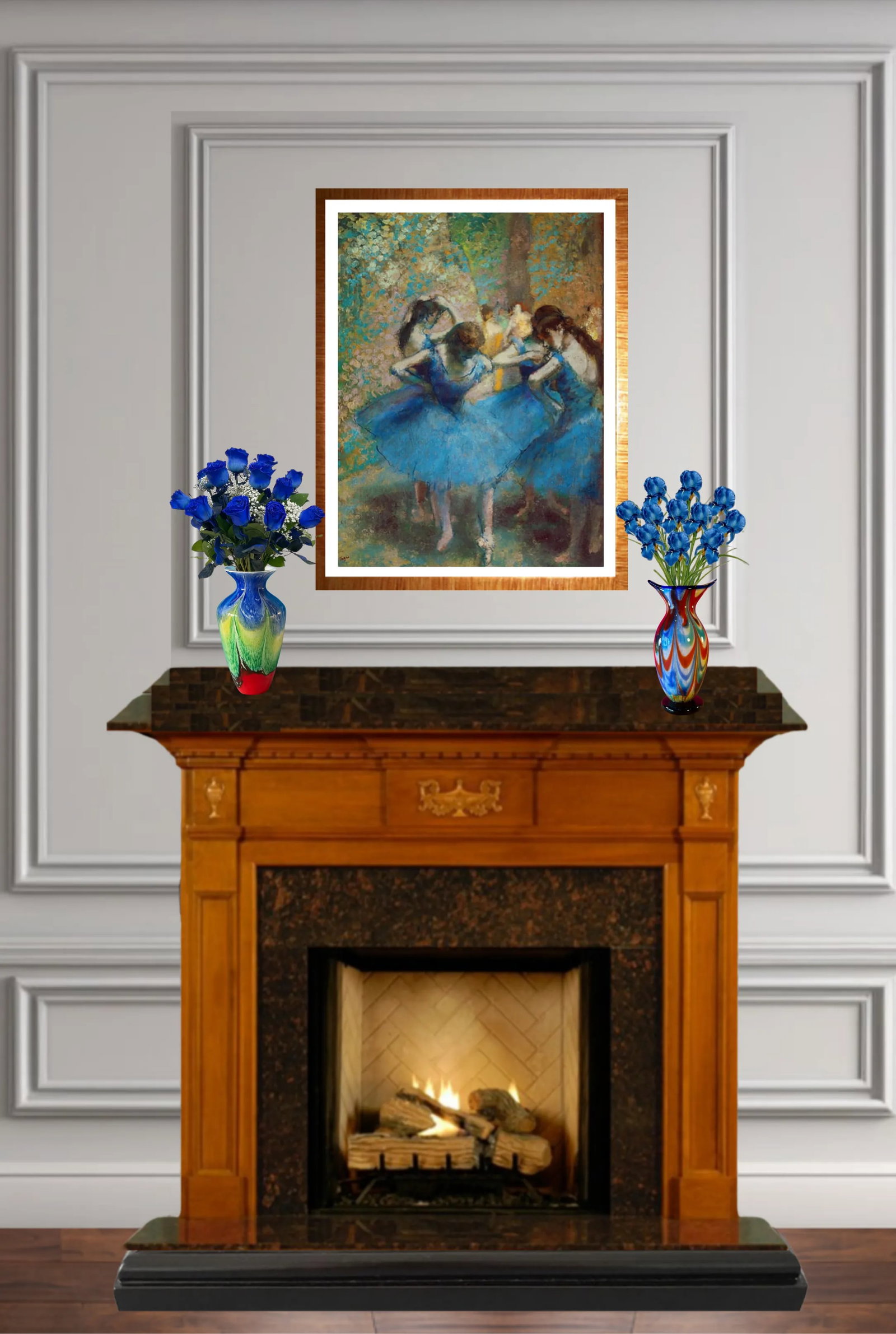 Art Glass Multicolor Vases-a Pair - 10