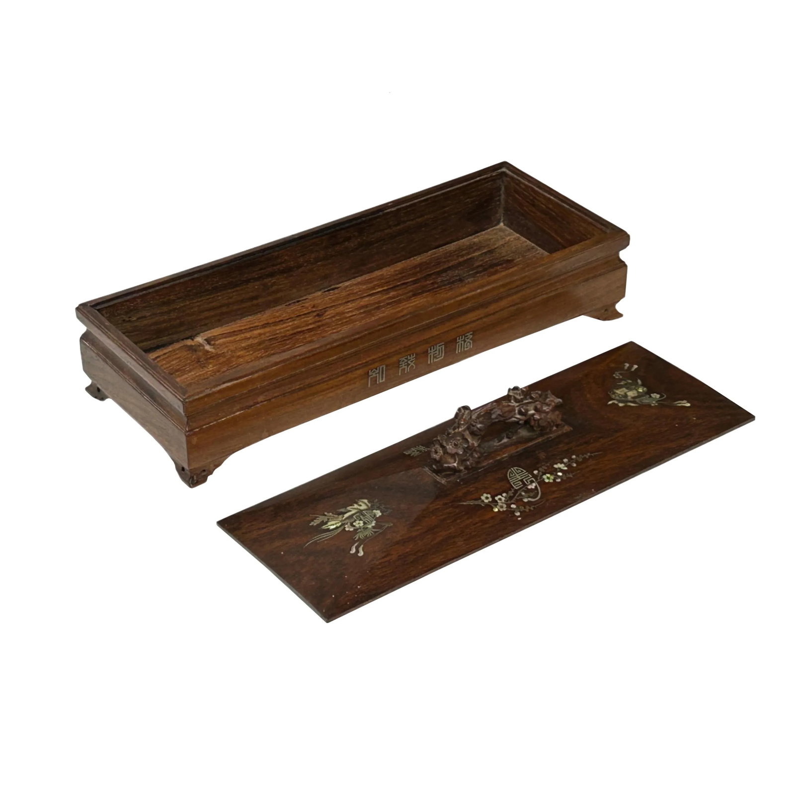 Vintage Oriental Wood Handcrafted Rectangular Shape Box Incense Burner - 5