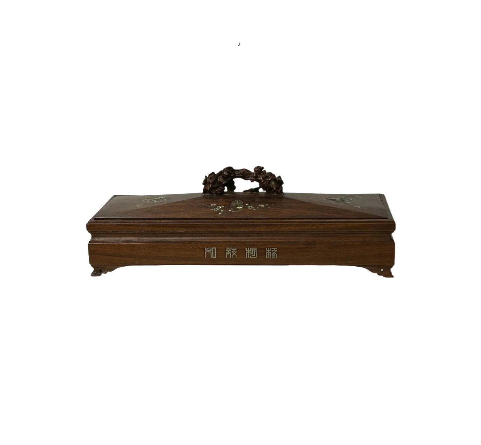 Vintage Oriental Wood Handcrafted Rectangular Shape Box Incense Burner - 6
