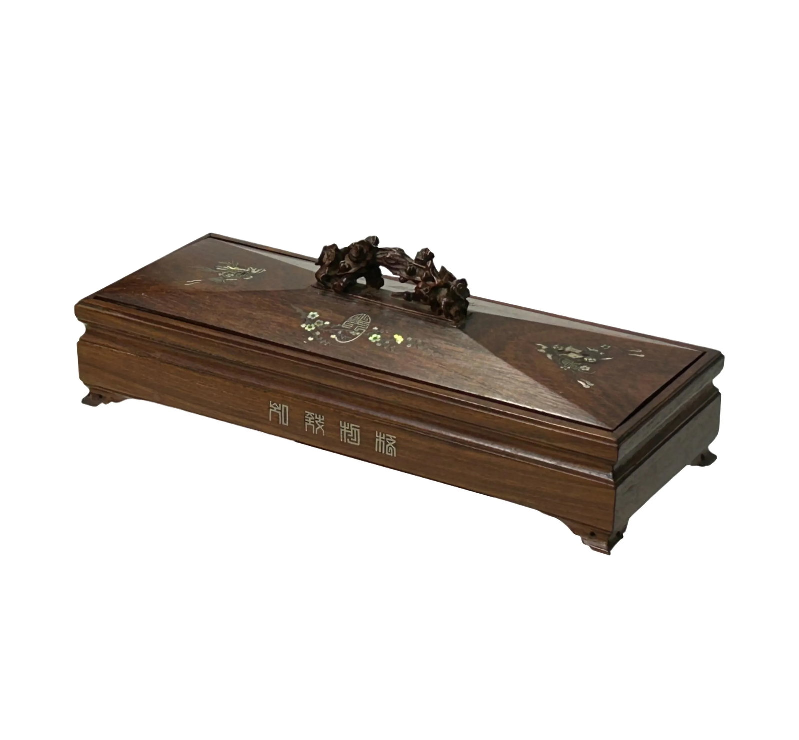 Vintage Oriental Wood Handcrafted Rectangular Shape Box Incense Burner - 7