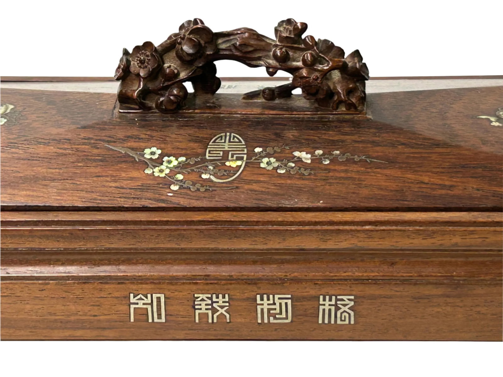 Vintage Oriental Wood Handcrafted Rectangular Shape Box Incense Burner - 8