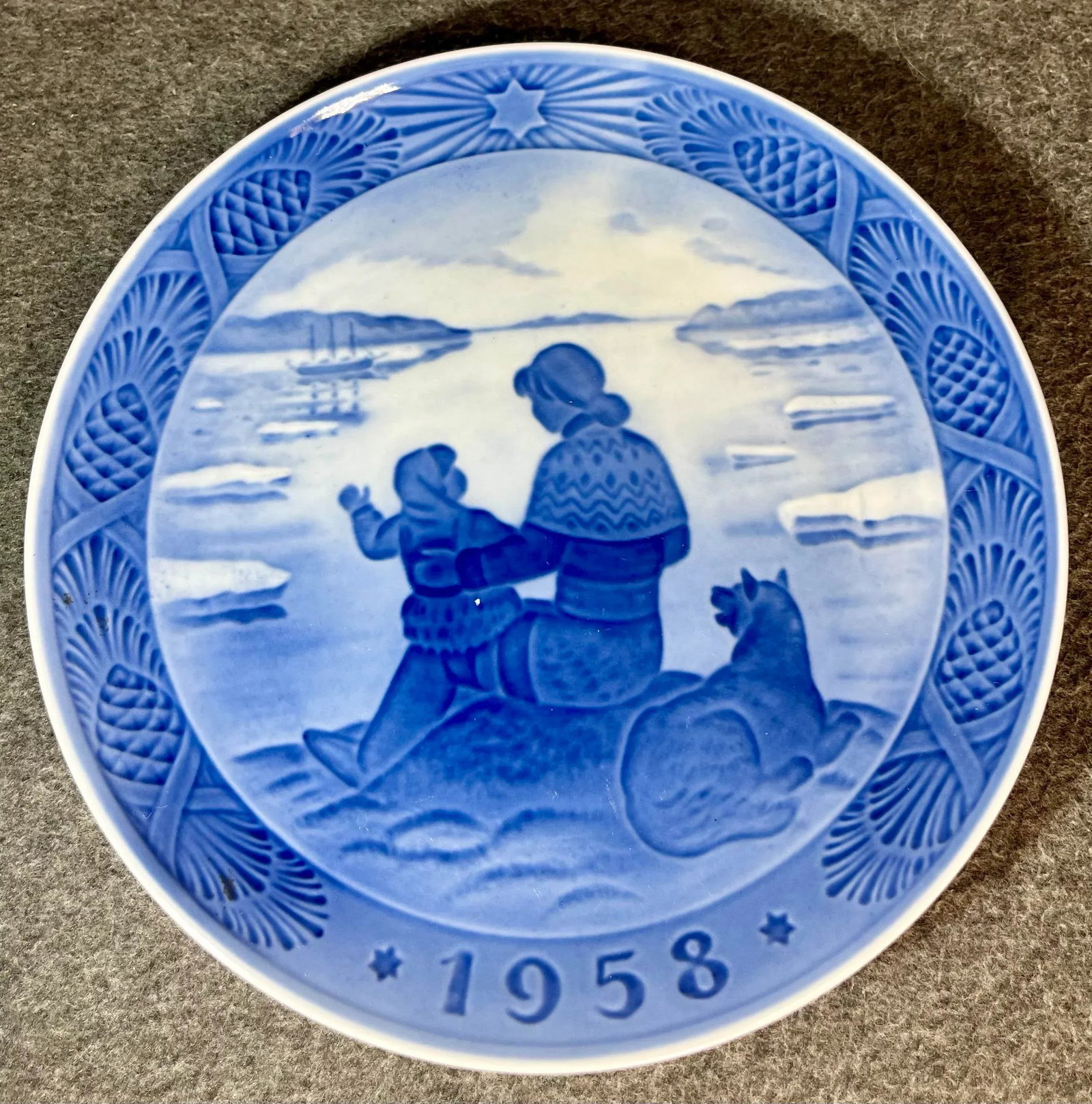 1950s Royal Copenhagen (Denmark) Blue & White Annual Christmas Plates- Set of 2 - 3